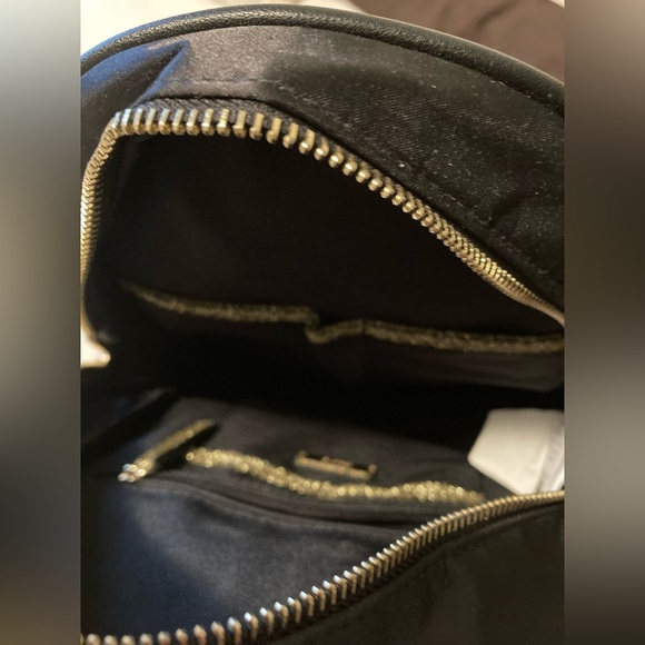 Black satin and embroidered small backpack (purse) - Picture 3 of 8